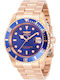Invicta Pro Diver Ανδρικό Ρολόι 42mm Αυτόματο με Ροζ Χρυσό Μεταλλικό Μπρασελέ