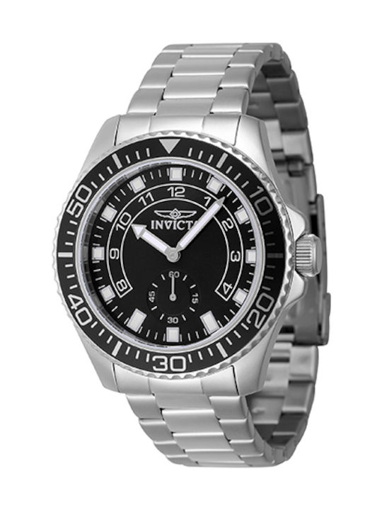 Invicta Ανδρικό Ρολόι 44mm Μπαταρίας με Ασημί Μεταλλικό Μπρασελέ