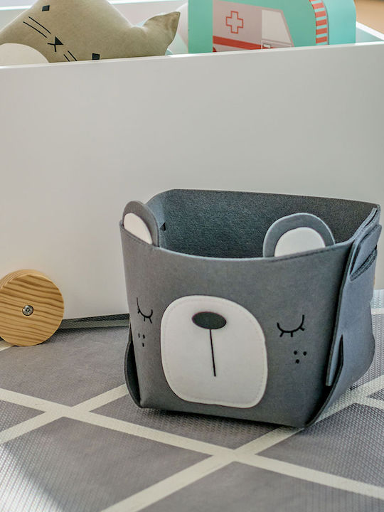 Zeller Kinder Aufbewahrungskorb Faltbar aus Stoff Gray 21x21x17cm 1Stück