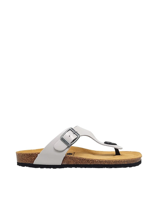 Plakton Leder Flache Sandalen für Damen Grau