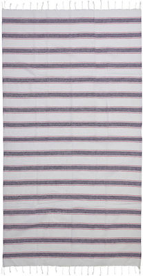 Beach Towel Pestemal Cotton White-Purple 90x180cm Ble 5-46-509-0032