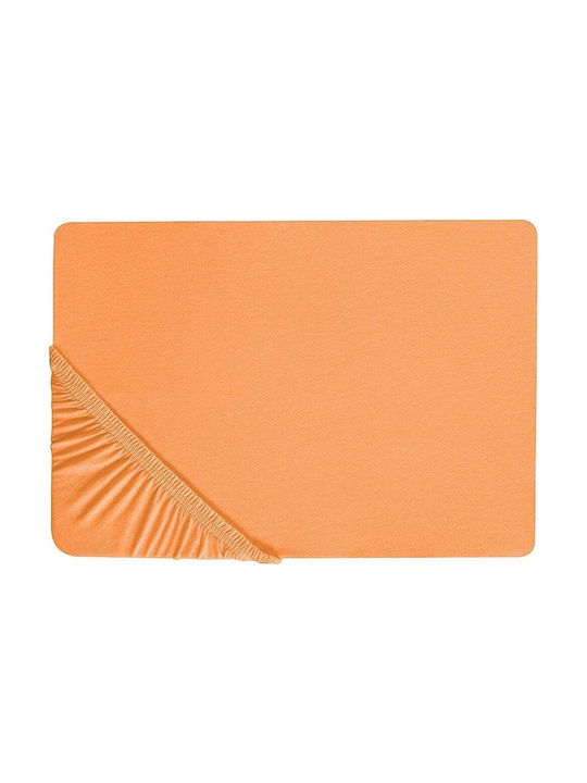 Beliani Σεντόνι Μονό Βαμβακερό Orange 200x200cm