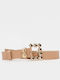 Leather Women's Belt Beige