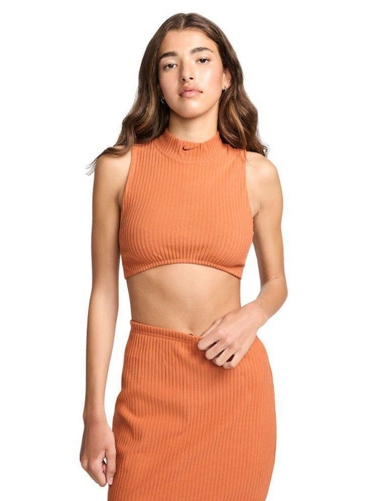 Nike Damen Crop Top Ärmellos Orange