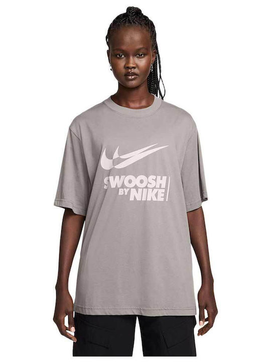 Nike Sportswear Γυναικείο Αθλητικό T-shirt Γκρι