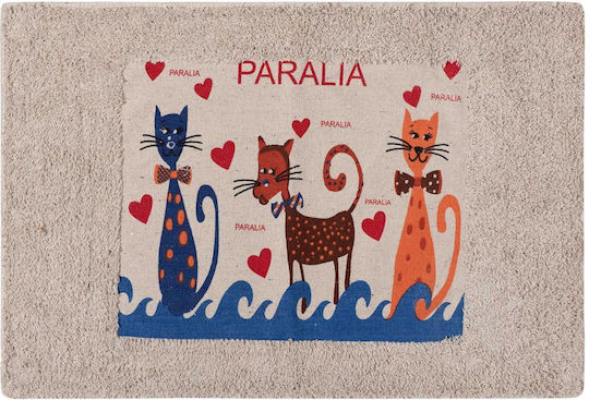 Silk Fashion Πατάκι Μπάνιου Βαμβακερό Γάτα paraliagata1 40x60εκ.