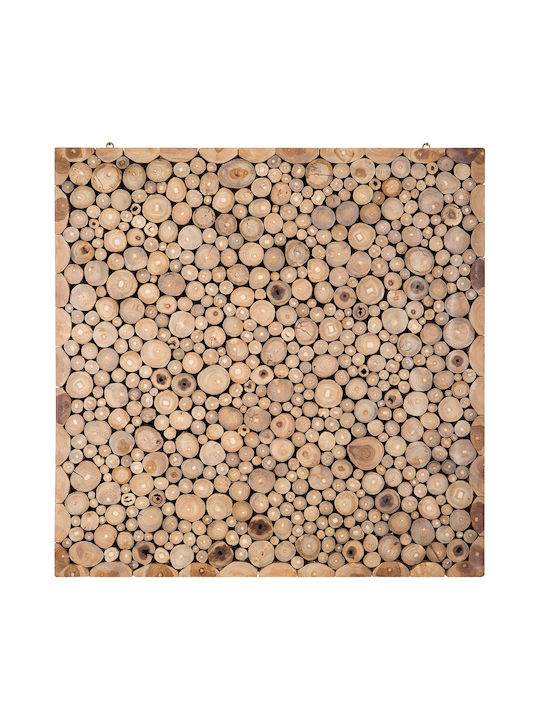 Beliani Handmade Wall Decor Brown Wooden