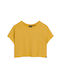 Superdry D1 Stud Slouchy Women's Crop T-shirt Yellow