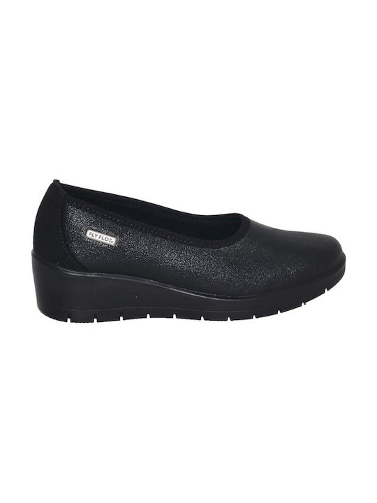 Fly Flot Anatomisch Damen Slip-Ons Schwarz