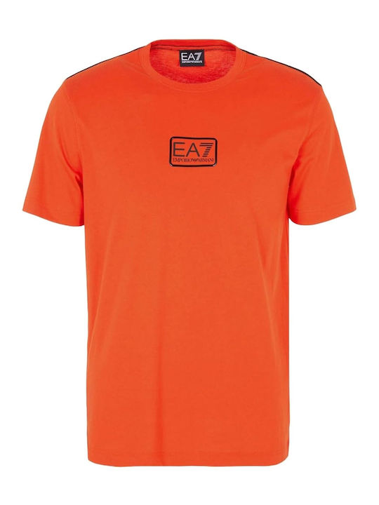 Emporio Armani T-shirt Bărbătesc cu Mânecă Scurtă Orange