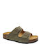 Leather Women's Sandals Khaki