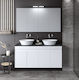 Martin Countertop with Sink & Mirror Melamine L120xW60xH46cm White/grey