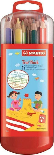 Stabilo Trio Thick Pencils 15 Colours Stabilo
