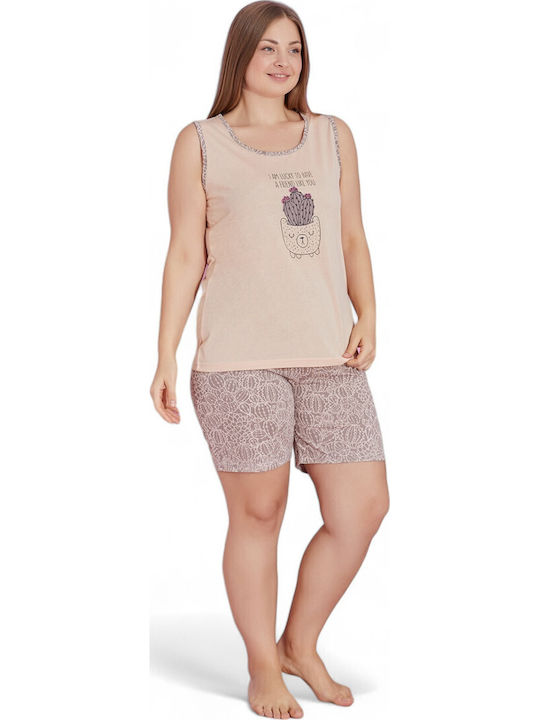 PijaMood Summer Women's Pyjama Set Beige