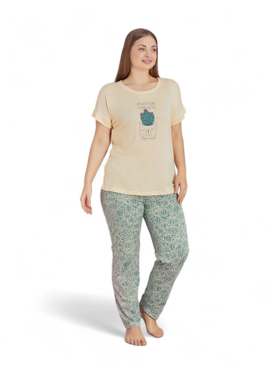 PijaMood Summer Women's Pyjama Set Yellow
