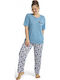 PijaMood Summer Women's Pyjama Set Light Blue
