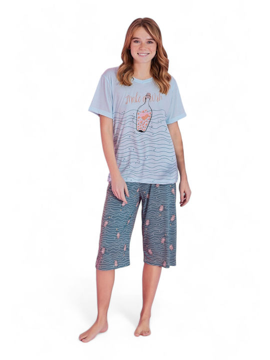 PijaMood De vară Set Pijamale pentru Femei Albastru deschis