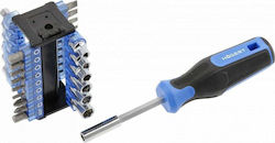 Högert Technik Screwdriver Socket with 34 Interchangeable Tips