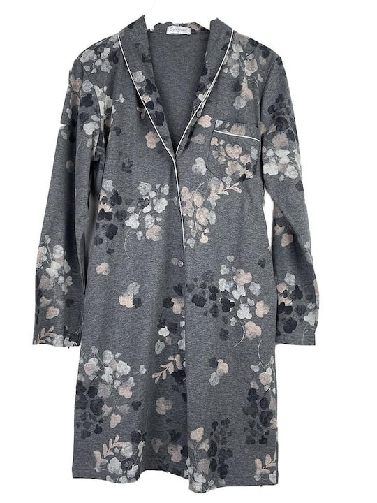 Women's Cotton Floral Long-Sleeve Regular Fit P...