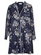 Women's Cotton Floral Long-Sleeve Regular Fit Shirt Dark Blue