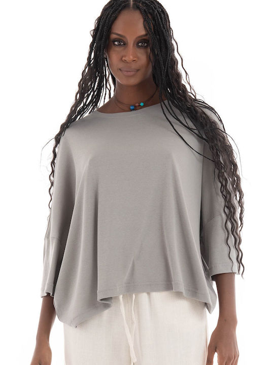 Four Minds Damen Bluse Light Grey