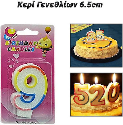 Birthday Candles 6.5cm Number 9