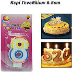 Birthday Candles 6.5cm Number 8