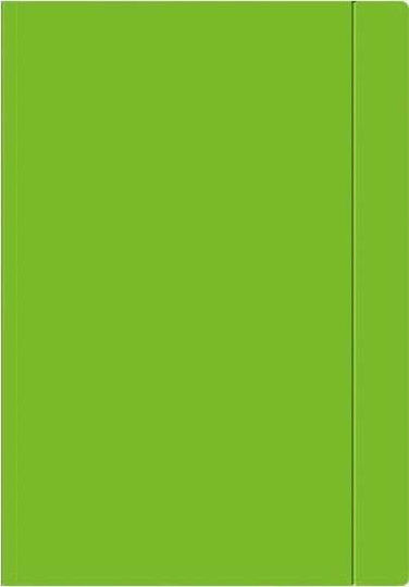 interDRUK Folder with Rubber Band and Ears for Paper A4 Green