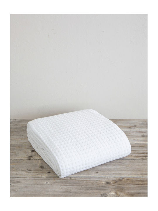 Nima Comfy Pique Blanket Single 160x240cm Snow White