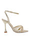 Alessandra Bruni Synthetic Leather Women's Sandals Gold with High Heel