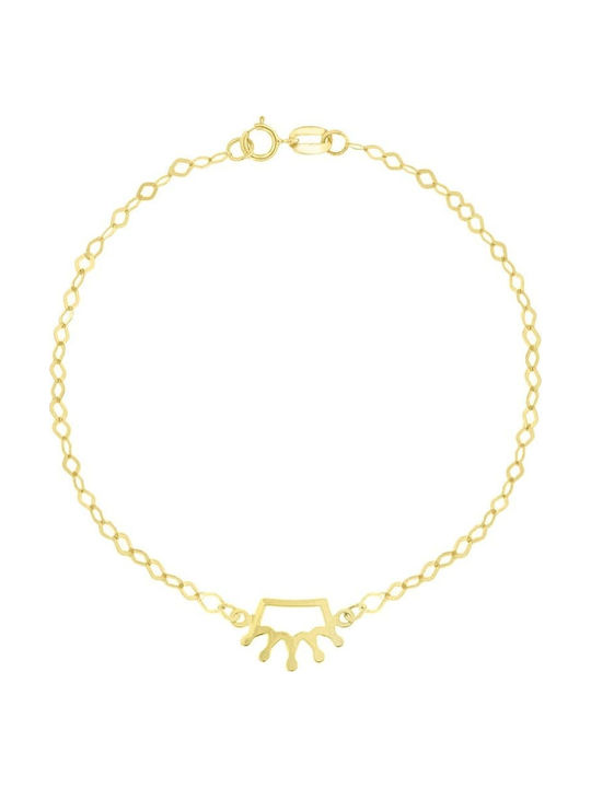 Eforo Kids Gold Bracelet 14K with Crown for Girl