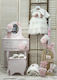 Carousel Complete Baptism Set for Girls with "Butterflies and Flowers" Theme Wooden Box Tho-059 15 Pieces
