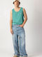 Kaotiko Men's Sleeveless Blouse Sea Green