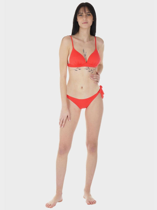 G Secret Padded Bikini Set Top & Slip Bottom Coral