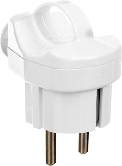 Elektro Plast Stecker Männlich Schuko mit Schalter Weiß