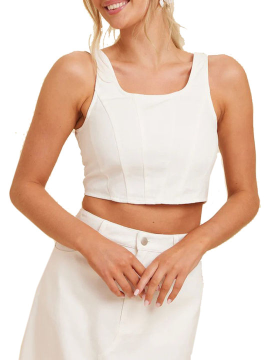 Damen Korsett Bluse White