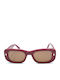 Funky Buddha Women's Sunglasses with Burgundy Plastic Frame and Brown Polarized Lens FBS2063/004