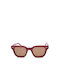 Funky Buddha Women's Sunglasses with Burgundy Plastic Frame and Beige Polarized Lens FBS2066/006