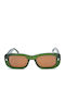 Funky Buddha Unisex Sunglasses with Green Plastic Frame and Brown Polarized Lens FBS2063/002