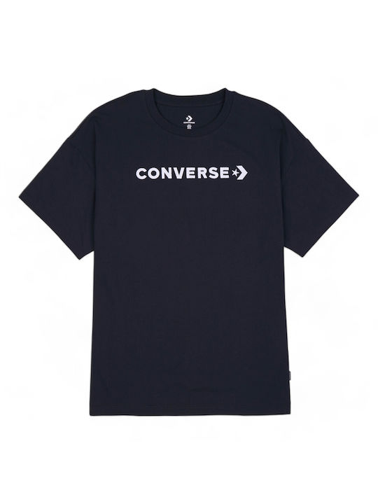 Converse Wordmark Γυναικείο Αθλητικό Oversized T-shirt Μαύρο