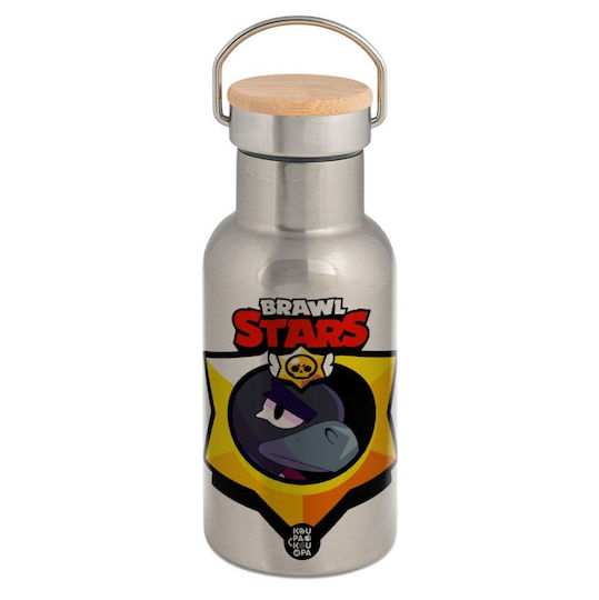 Koupakoupa Brawl Stars Crow Μπουκάλι Θερμός Ανοξείδωτο 350ml Ασημένιο