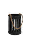 Jolipa Wooden Lantern Black 24x24x69cm