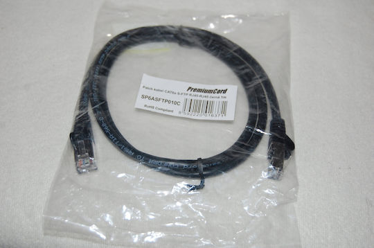 PremiumCord U/UTP Cat.6a Ethernet Network Cable 1m Black