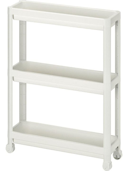 Viosarp Wall Mounted Bathroom Shelf Plastic with 3 Shelves 54x18x71cm