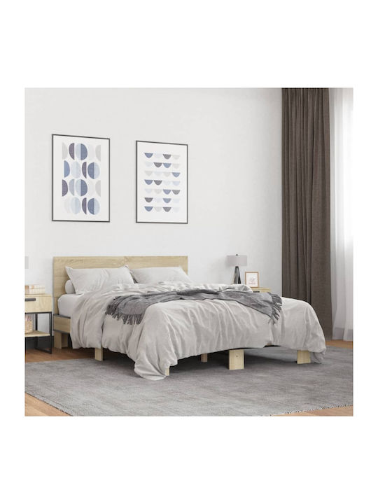Hälfte Doppelbett Aus Holz Eiche mit Lattenrost...