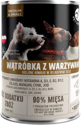 Pet Republic Wet Food Dogs in Cans with Liver and Vegetables Grain-Free & Gluten-Free 400gr