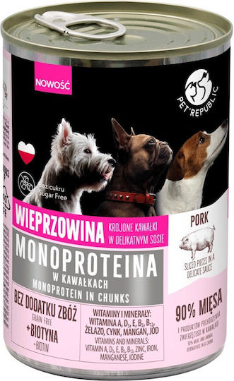 Pet Republic Υγρή Τροφή Σκύλων σε Κονσέρβα με Χοιρινό χωρίς Σιτηρά & Γλουτένη 400gr