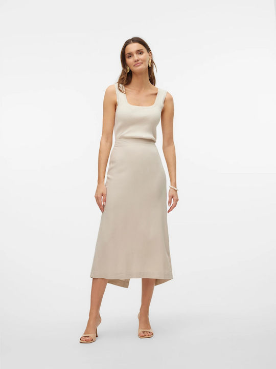 Vero Moda Mymilo Lenjerie Midi Fustă Bej