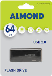 Almond Prime 64GB USB 2.0 Stick Μαύρο