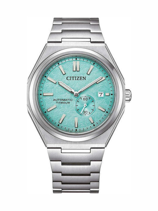 Citizen Ανδρικό Ρολόι 41mm Αυτόματο με Ασημί Με...